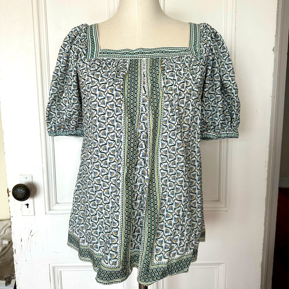 Max Studio square neck cotton blouse